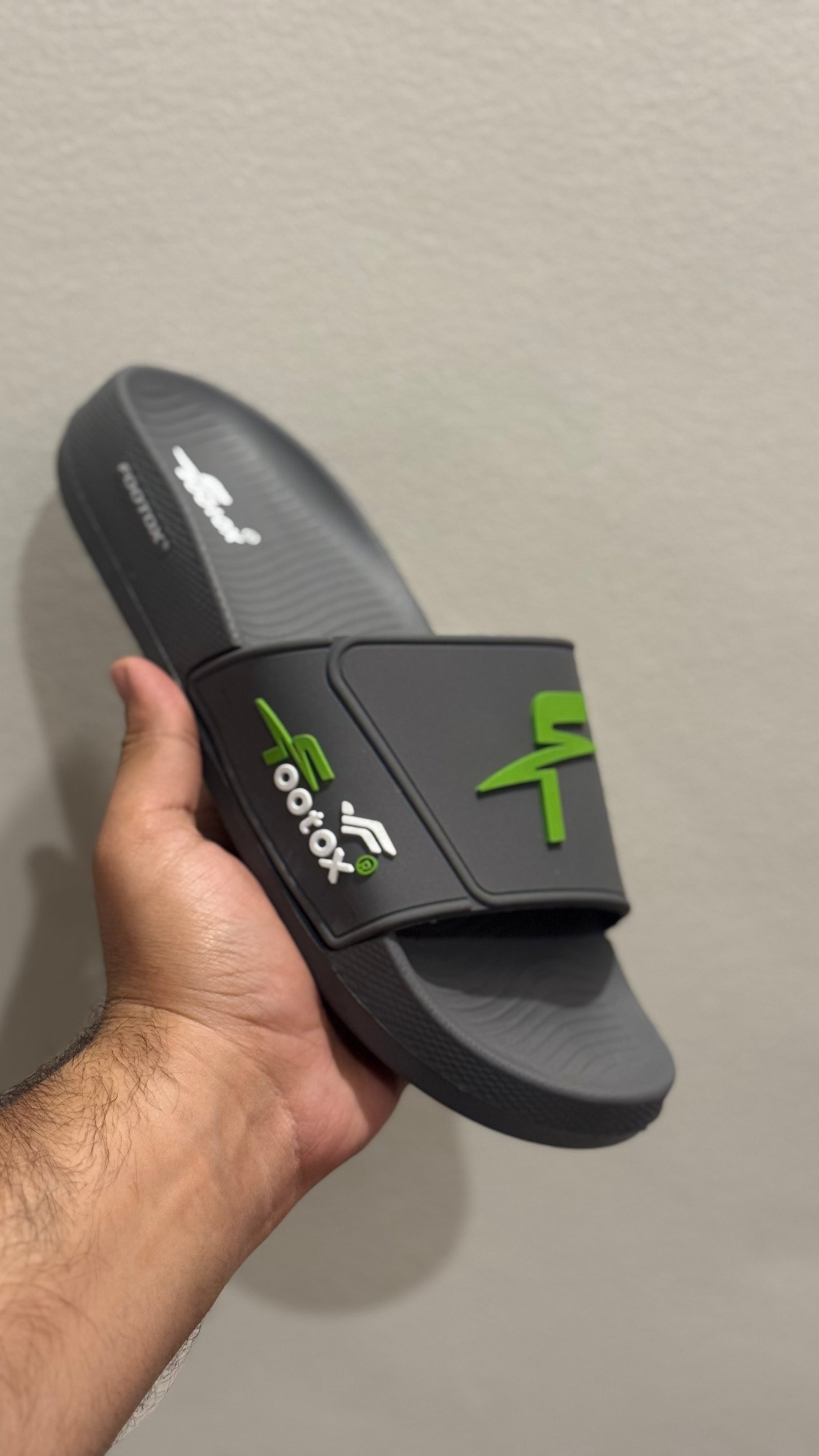 Footox premium Grey slides with soft recovery sole