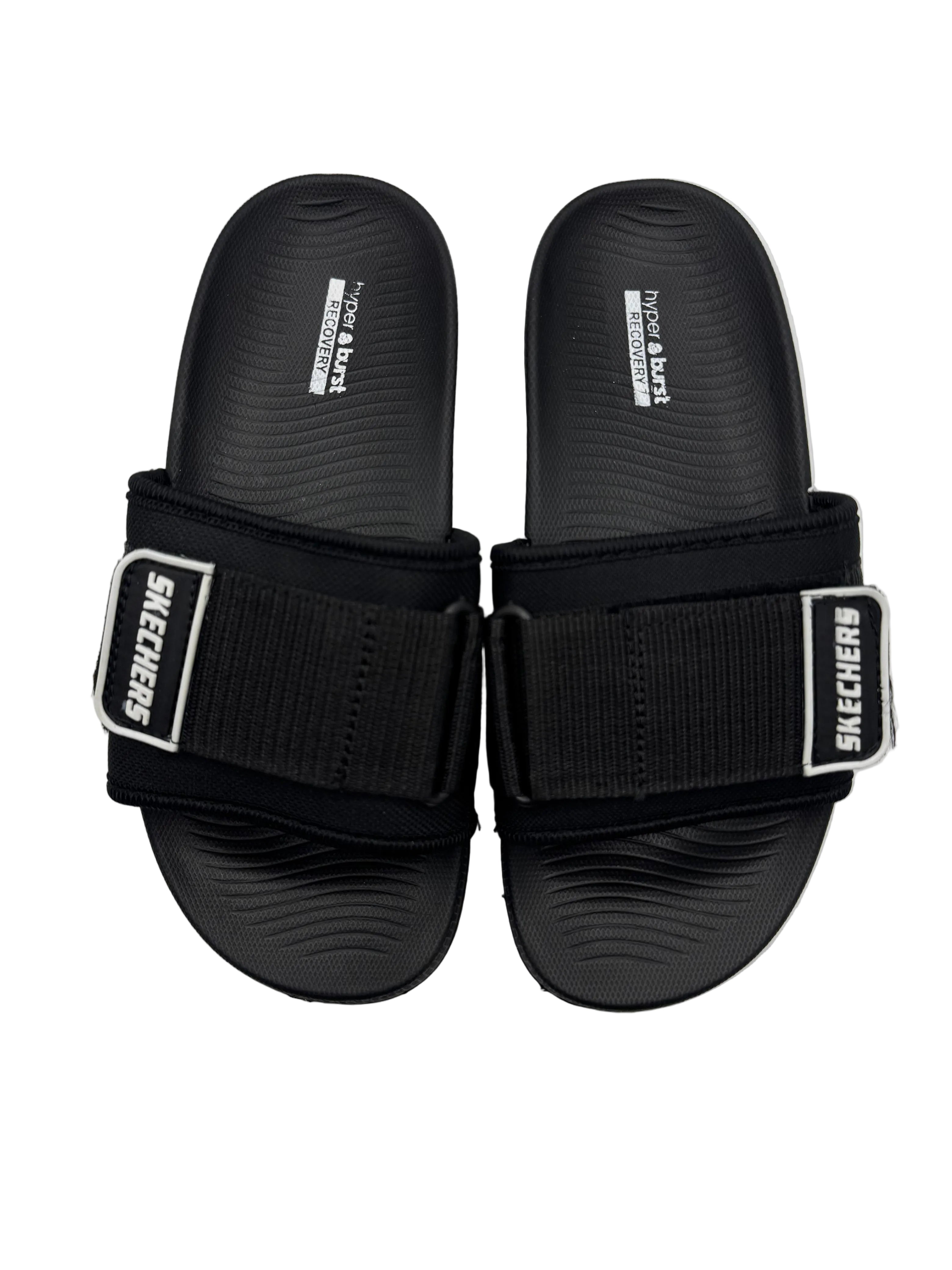 Black Skechers Adjustable Strap Slides