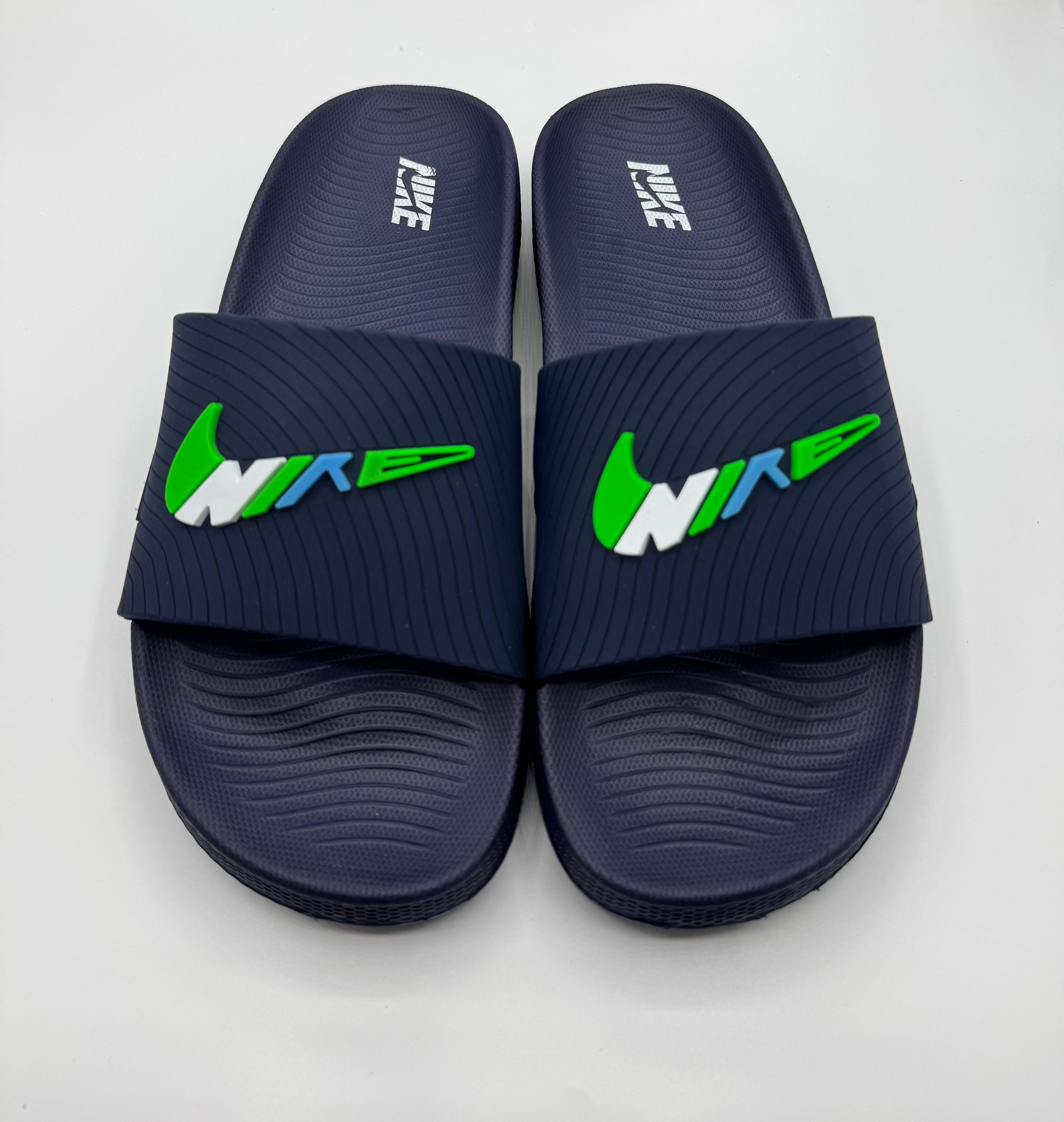 Premium nike navy slides with soft recovery sole