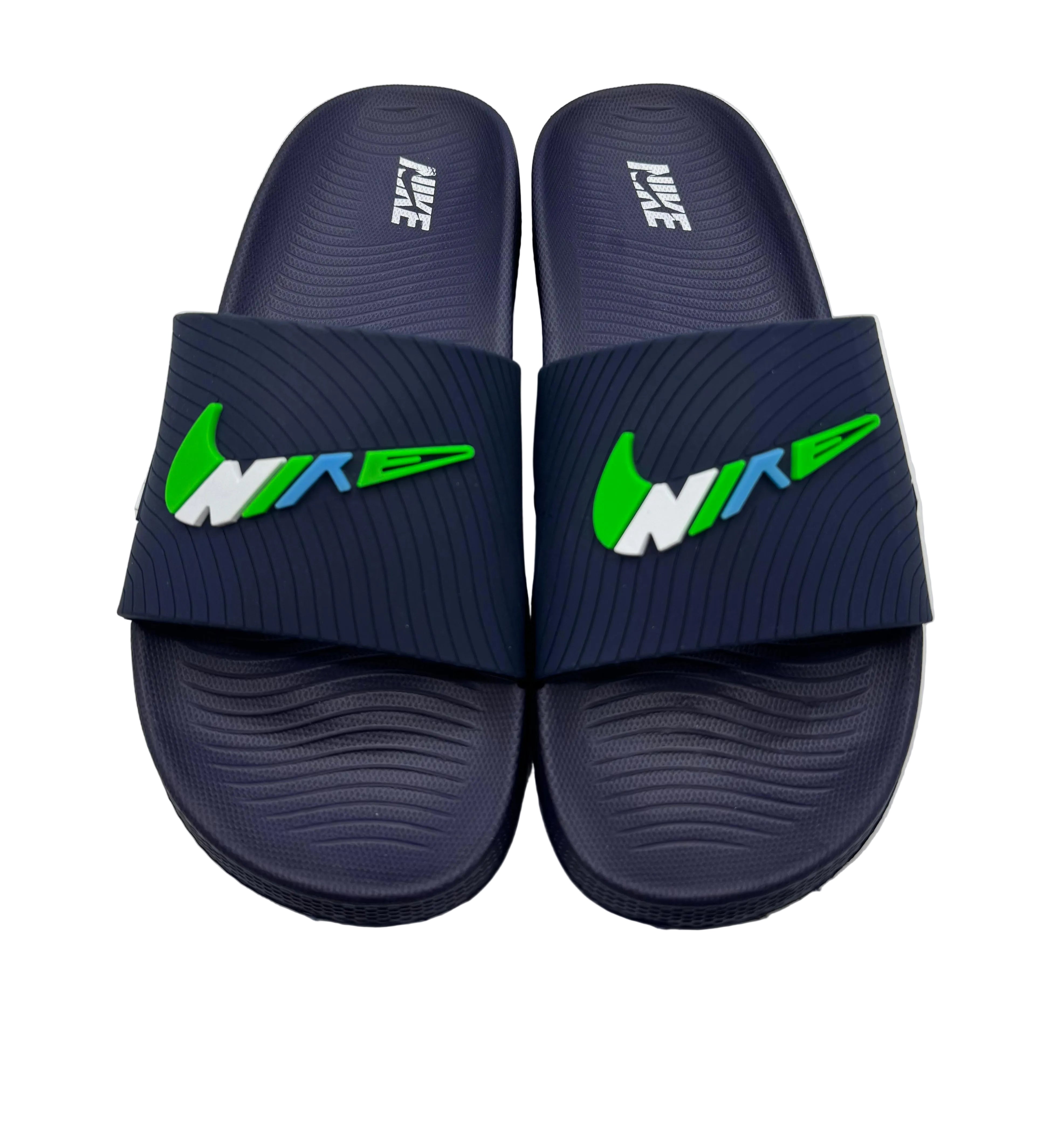 Premium nike navy slides with soft recovery sole
