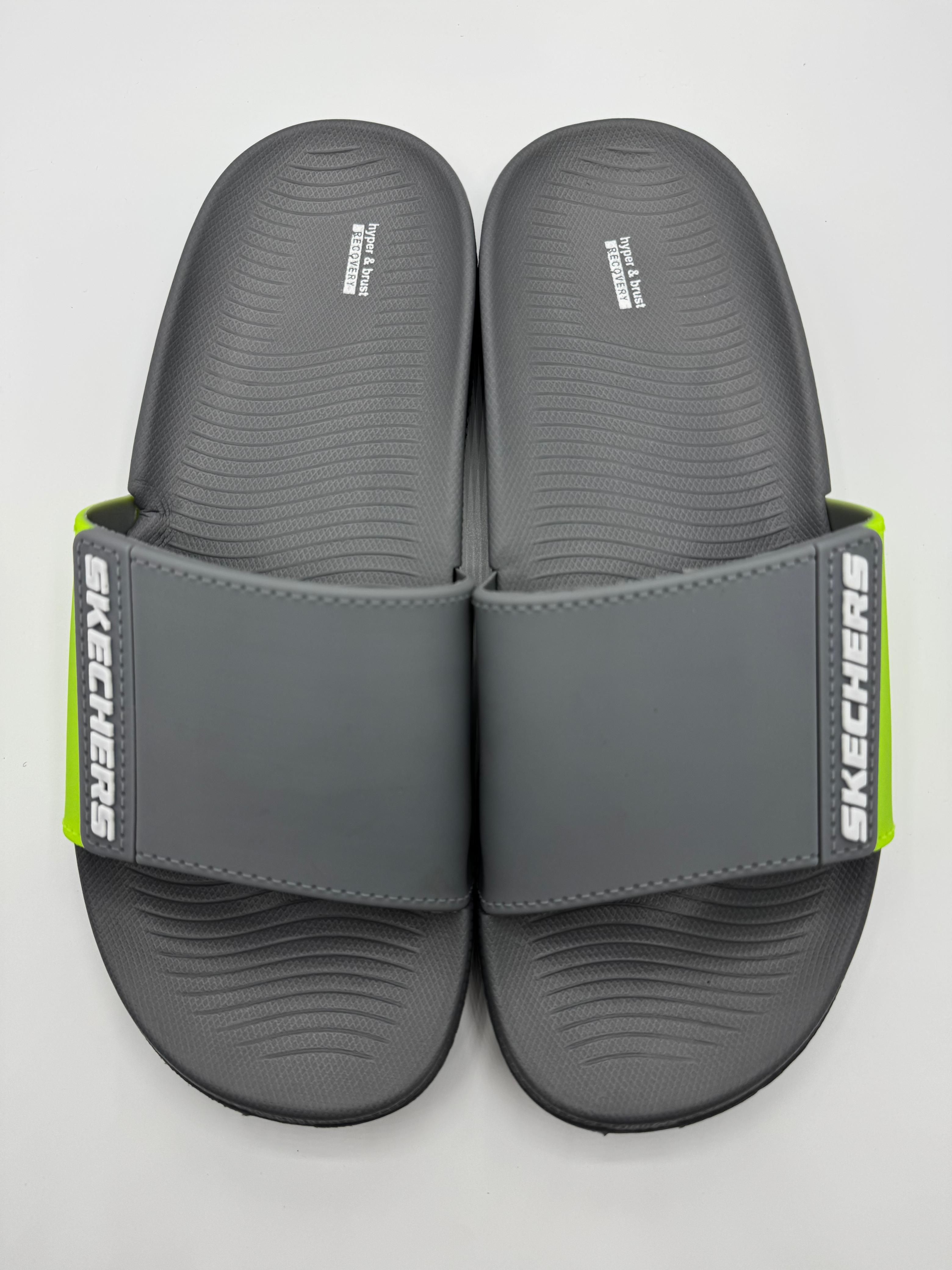 Grey premium Skechers Slides with recovery sole